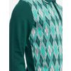 Afbeelding van ATO Berlin | Polo Enne, lange mouw groen mint retro jacquard patroon
