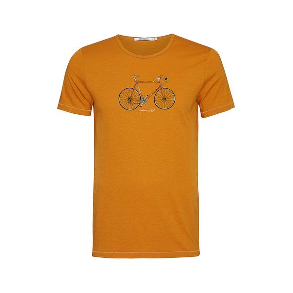 Green Bomb | T-shirt Bike uptown, oranje bio katoen