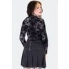 Afbeelding van Jawbreaker | Zwart mesh top met lange mouwen, schedels en bloemen