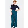 Afbeelding van Voodoo Vixen | Blauw jaren '80 truitje met korte mouwen met Venus Flytrap borduursel