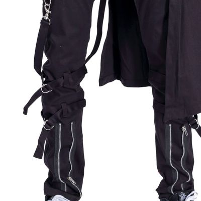Foto van Poizen Industries | Gothic broek Idris, met ritsen en halve kilt en staps