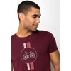 Afbeelding van Green Bomb | T-shirt Bike highway, aubergine rood bio katoen