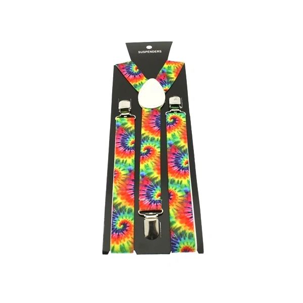 Zacharia | Bretels met hippie tie dye, 3 clips Zacharia | Bretels met hippie tie dye, 3 clips