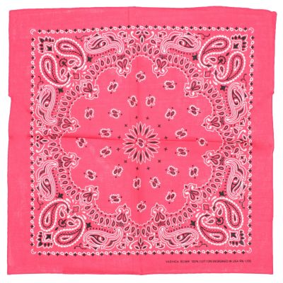 Foto van Zacharia | Bandana fuchsia met rond wit retro paisley patroon 