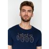 Afbeelding van Green Bomb | T-shirt Bike watercolour, blauw bio katoen