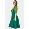 Afbeelding van Voodoo Vixen | Groene jaren '70 rok met hoge taille en schouderbanden en herfstvosjes borduursel