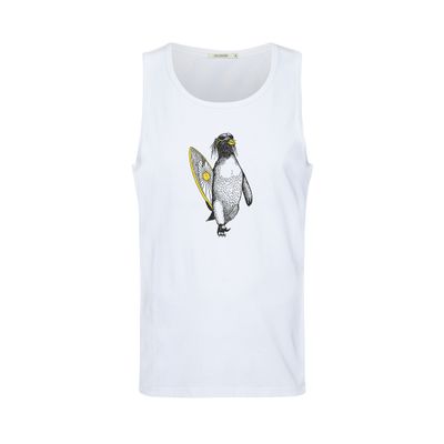 Foto van Green Bomb | Hemd animal penguin surf, wit bio katoen