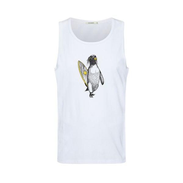 Green Bomb | Hemd animal penguin surf, wit bio katoen
