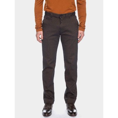 ATO Berlin | Pantalon Jorjo aubergine met bruine gele strepen