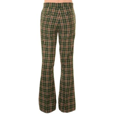 Foto van Run & Fly | Pantalon met wijde pijpen van groene tartan