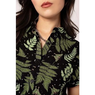 Foto van Hell Bunny | Blouse Gaia met kraagje en aangeknipte korte mouwtjes