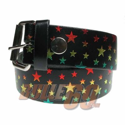 Foto van Bullet69 | Leren riem 38mm met metalic sterren print