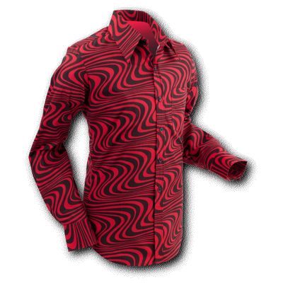 Foto van Chenaski | overhemd Seventies Wavyline Red Black