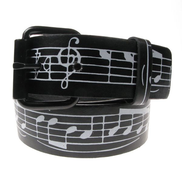 Bullet69 | Zwarte riem 38mm met muziek print