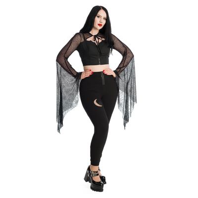 Foto van Banned | Gothic top, Bellamira met vleugel mouw