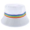 Afbeelding van Zacharia | Bucket hat, wit met regenboogstreep