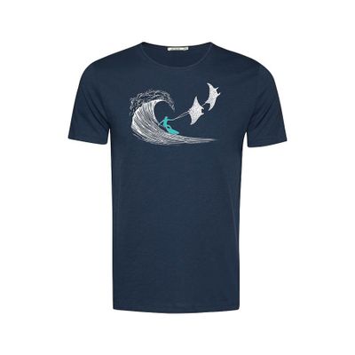 Green Bomb | T-shirt Lifestyle Kite, navy blauw bio katoen