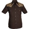 Afbeelding van Chenaski | Overhemd korte mouw, Cowboy leopard black