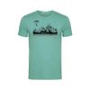 Afbeelding van Green Bomb | T-shirt Bike fly, zee blauw bio katoen