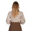 Afbeelding van Banned | Blouse Ivory-wit met Bunny print, pofmouwen en halsstrik-lint 