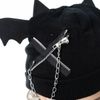 Afbeelding van Cupcake Cult | Goth muts Nycteris met vleermuis oren, ritsen en ketting