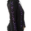 Afbeelding van Bye Bye Kitty | Hoody Calico met lintjes details en paarse tartan katten oren