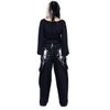 Afbeelding van Heartless | Goth skaterbroek Pixie dust, zwart met witte elfenvleugel 