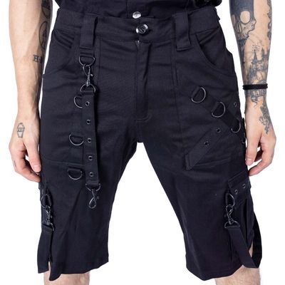 Foto van Poizen Industries | Industrial korte broek Dargan zwart met straps en zakken