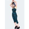 Afbeelding van Voodoo Vixen | Kuitlange jumpsuit zeeblauw met insecten print