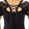 Afbeelding van Poizen Industries | Gothic top Blossom met korset hals detail en korte kanten mouwtjes