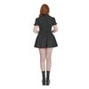 Afbeelding van Banned | Gothic punk mini-jurk zwart met witte pinstripe, core button up
