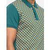 Afbeelding van ATO Berlin | Polo Enzio, petrol oranje jacquard patroon, korte mouw