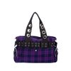 Afbeelding van Banned | Handtas Camdyn van paarse tartan met Gothic & Punk details