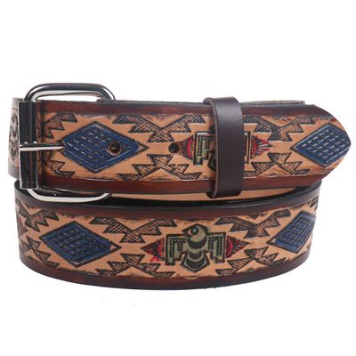 Foto van Bullet69 | Leren riem, 38mm met American Aztec eagle