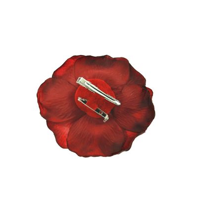 Zacharia | Bloedrode roos op haarclip en broche 