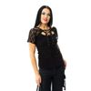 Afbeelding van Poizen Industries | Gothic top Blossom met korset hals detail en korte kanten mouwtjes