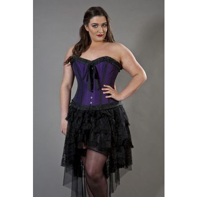 Foto van Burleska | Lily Overburst Corset met metalen baleinen, in paarse taffeta