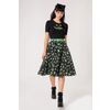 Afbeelding van Hell Bunny | Jaren 50 rok Millie zwart met groene strikjes en insecten