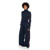 Afbeelding van ATO Berlin | Hoge taille broek Jesse in navy met oranje streep