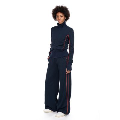 Foto van ATO Berlin | Hoge taille broek Jesse in navy met oranje streep