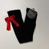 Afbeelding van Flirt | Overknee sokken zwart met rode strik, lolita-stijl
