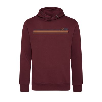 Foto van Green Bomb | Hoodie bike fast, bordeaux bio katoen