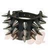 Afbeelding van Bullet69 | Brede leren armband met 3 rijen 1cm cone spike studs