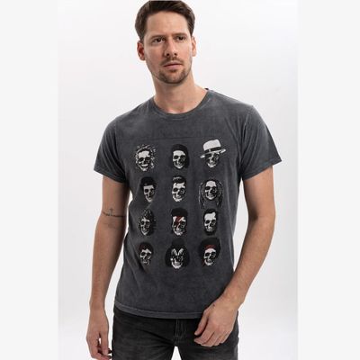 Foto van S-Ponder | Heren T-shirt Forever famous, zwarte-grijze stonewash 