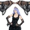 Afbeelding van Sinister | Gothic handschoenen Lidia uitlopend kant en korset-lint