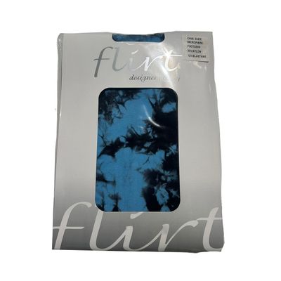 Foto van Flirt | Zwarte zacht blauwe Tie dye panty