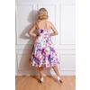 Afbeelding van Hearts & Roses | Swing jurk Ida met paarse tropische print 