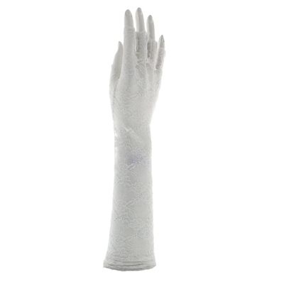 Foto van Zacharia | Lange vingerloze witte kanten handschoenen