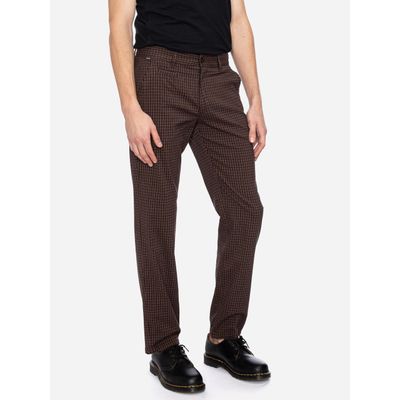 Foto van ATO Berlin | Pantalon Jorjo, klassieke bruin bordeaux ruitje, bio-katoen