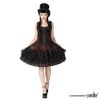 Afbeelding van Sinister | Gothic jurk Katarina, zwart bordeaux